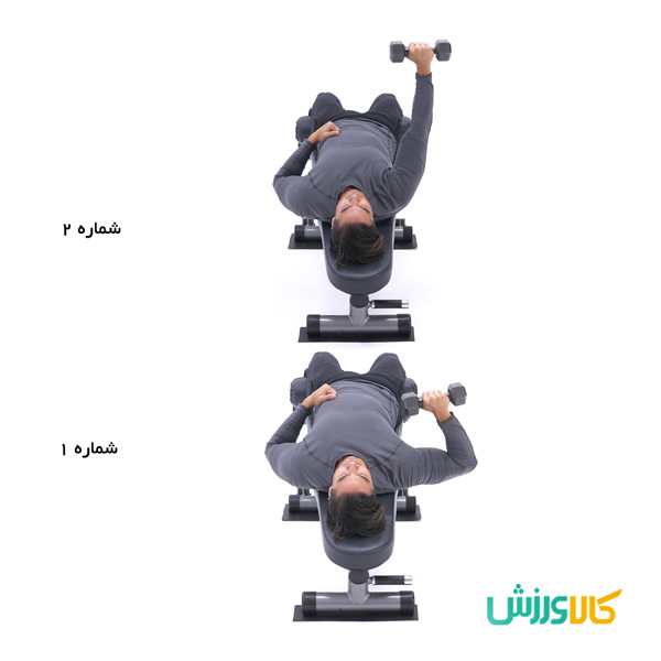 تمرین پرس زیر سینه با یکدست با دمبل