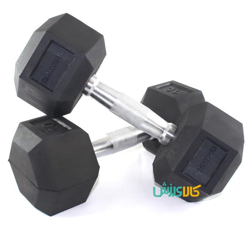 دمبل شش ضلعی 10 کیلوگرمی طرح مکسولMaxwell ۶ District Dumbbell 10 KG