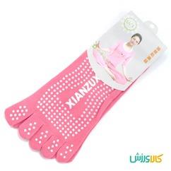 جوراب یوگا و پیلاتس ضد لغزش جلو بستهYoga Socks  thumb 9682