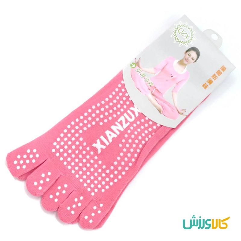 جوراب یوگا و پیلاتس ضد لغزش جلو بستهYoga Socks 