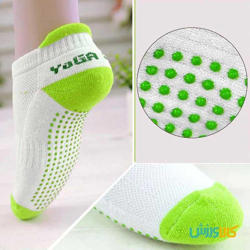 جوراب یوگا و پیلاتس ضد لغزش مدل مچیYoga and Pilates ankle grip sock